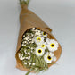 Bouquet of dried green and white flowers