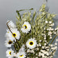 Bouquet of dried green and white flowers