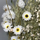 Bouquet of dried green and white flowers